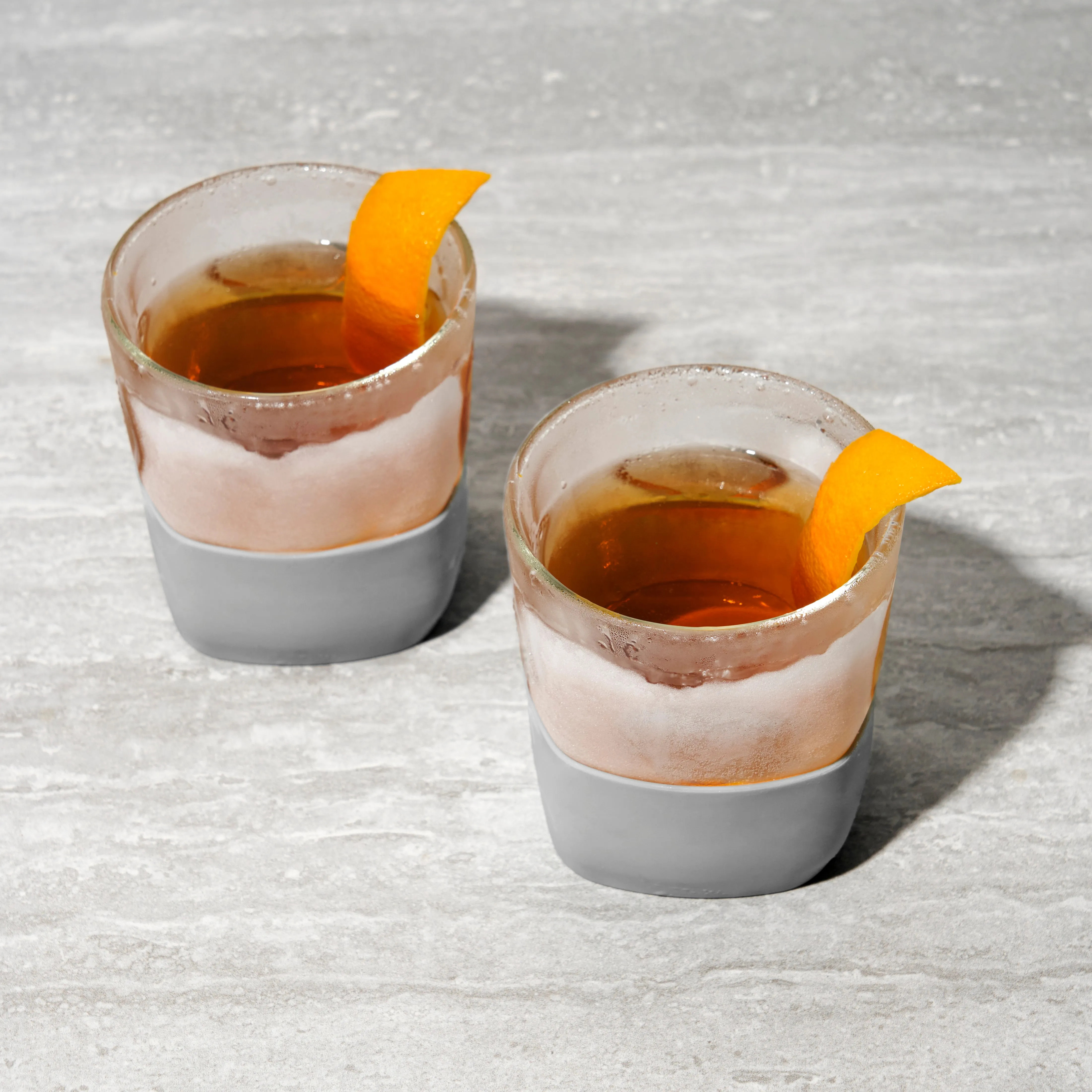 Glass Whiskey FREEZE™ Cooling Cup in Gray, Set of 2