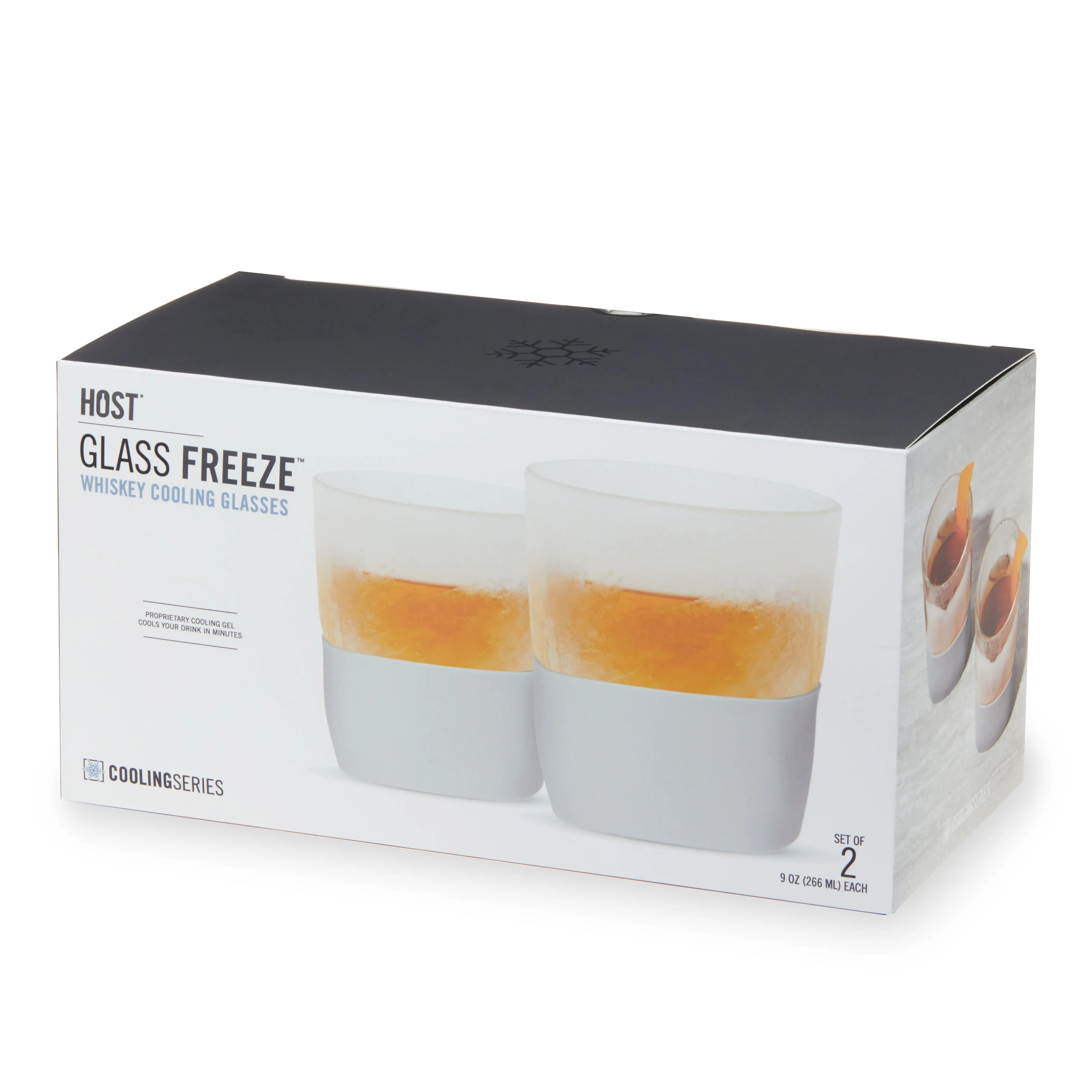 Glass Whiskey FREEZE™ Cooling Cup in Gray, Set of 2