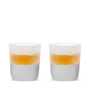 Glass Whiskey FREEZE™ Cooling Cup in Gray, Set of 2