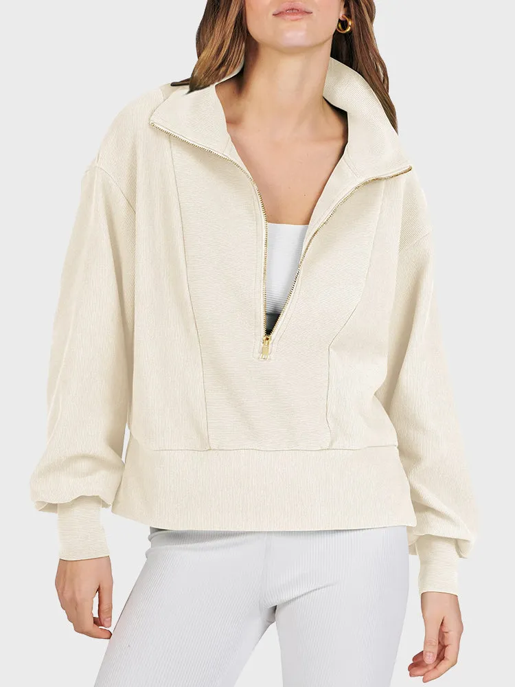 Half Zipped Casual Sweatshirt