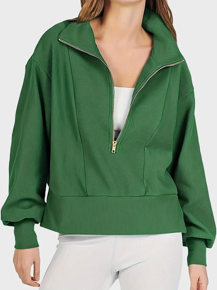 Half Zipped Casual Sweatshirt