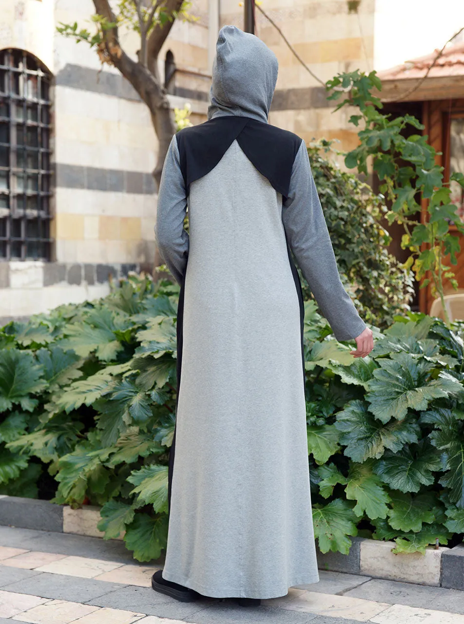 Hooded Tri-Color Active Dress