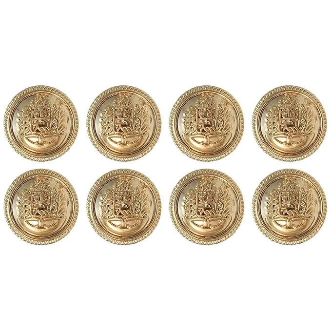 Intricate Crown and Shield Buttons( Pack of 8 Buttons)