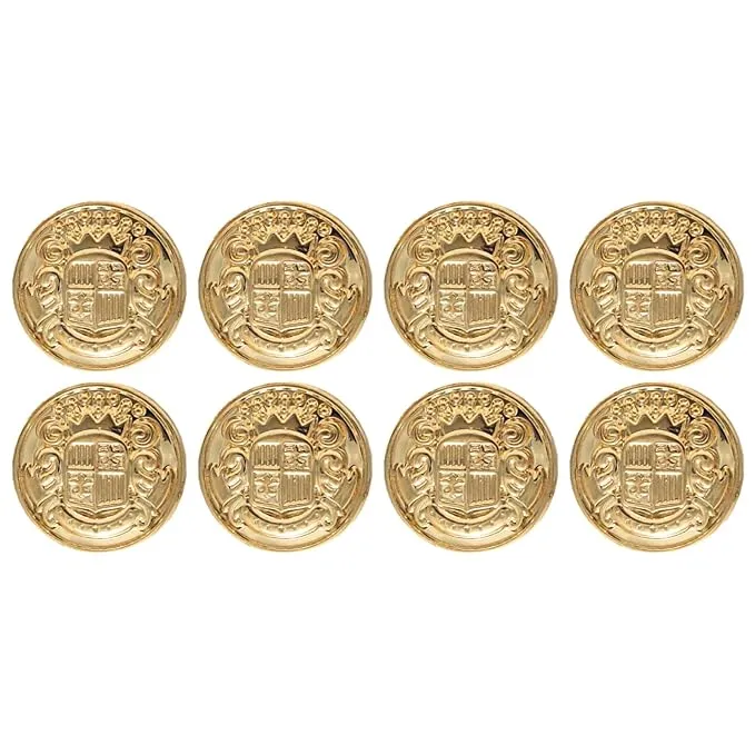 Intricate Crown and Shield Buttons( Pack of 8 Buttons)