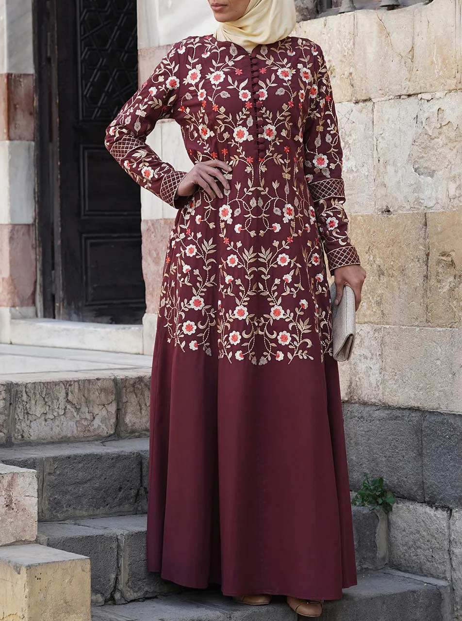 Jumanah Embroidered Abaya Gown