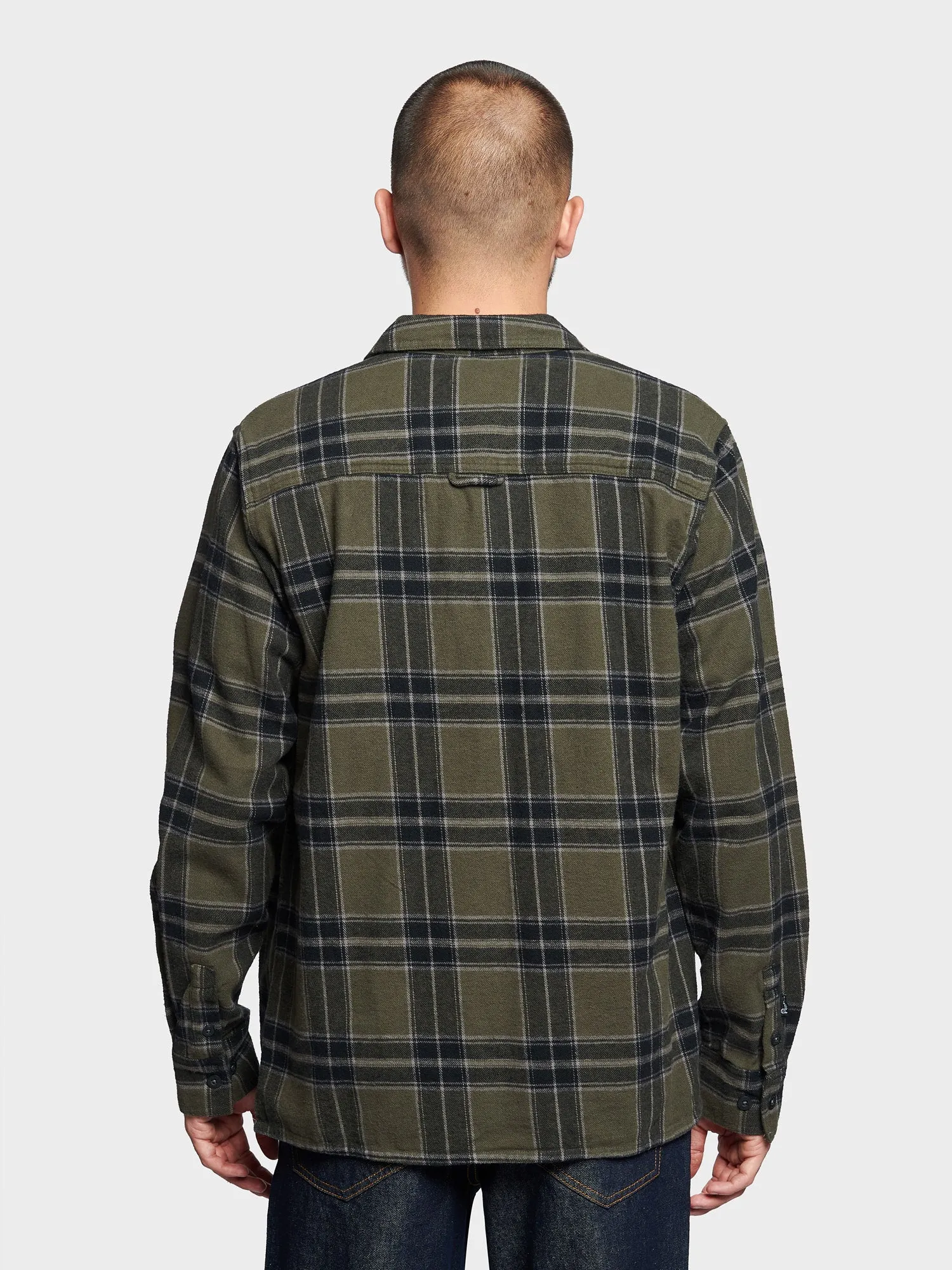 Large Check Overshirt in Forest Night