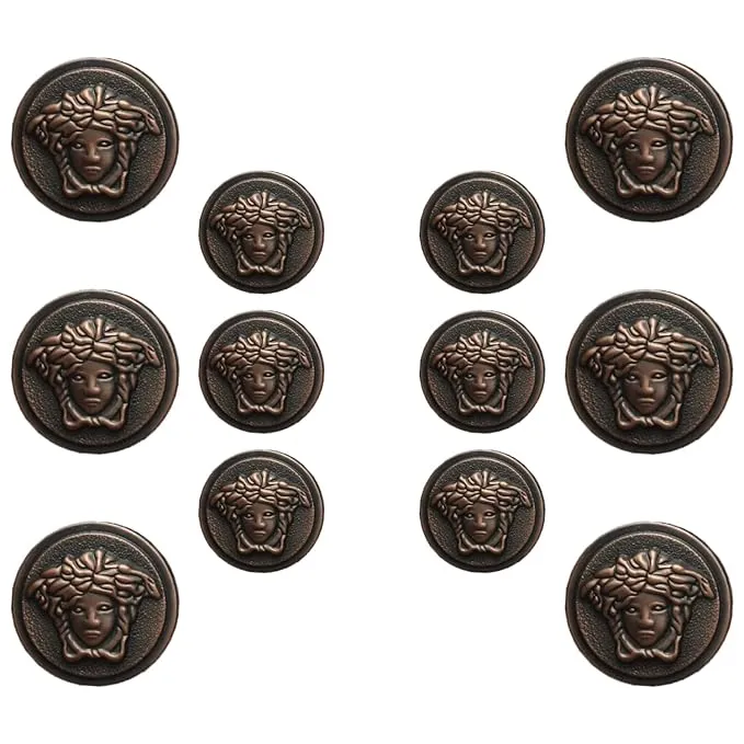 Medusa Metal Shank Buttons(8 Big   8 Small)