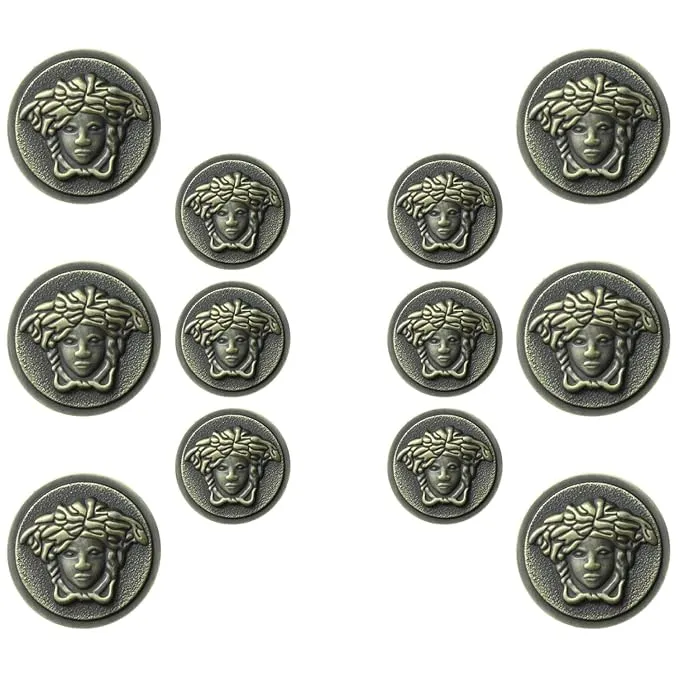 Medusa Metal Shank Buttons(8 Big   8 Small)