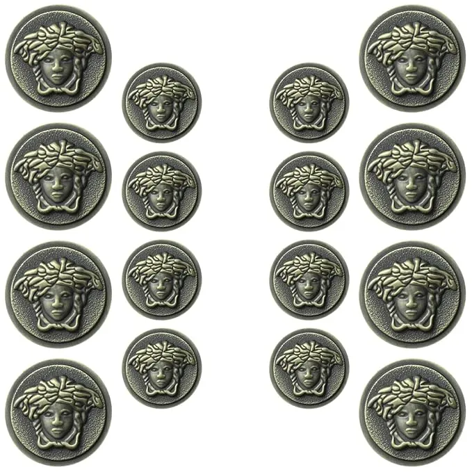 Medusa Metal Shank Buttons(8 Big   8 Small)