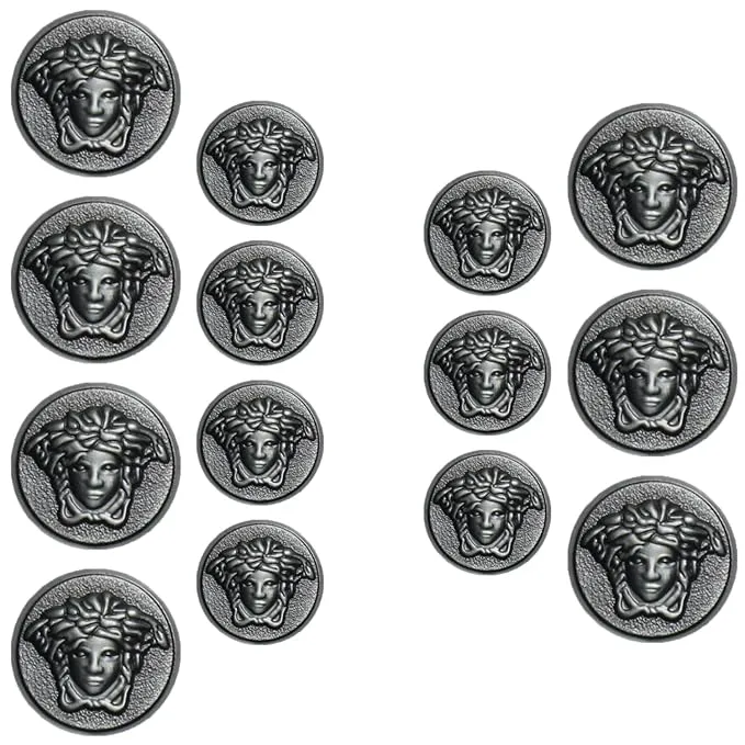 Medusa Metal Shank Buttons(8 Big   8 Small)