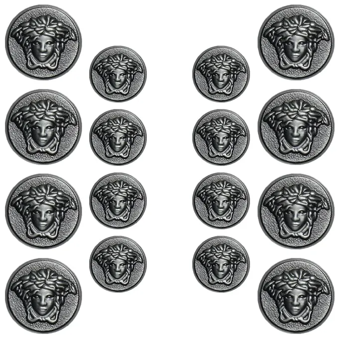 Medusa Metal Shank Buttons(8 Big   8 Small)