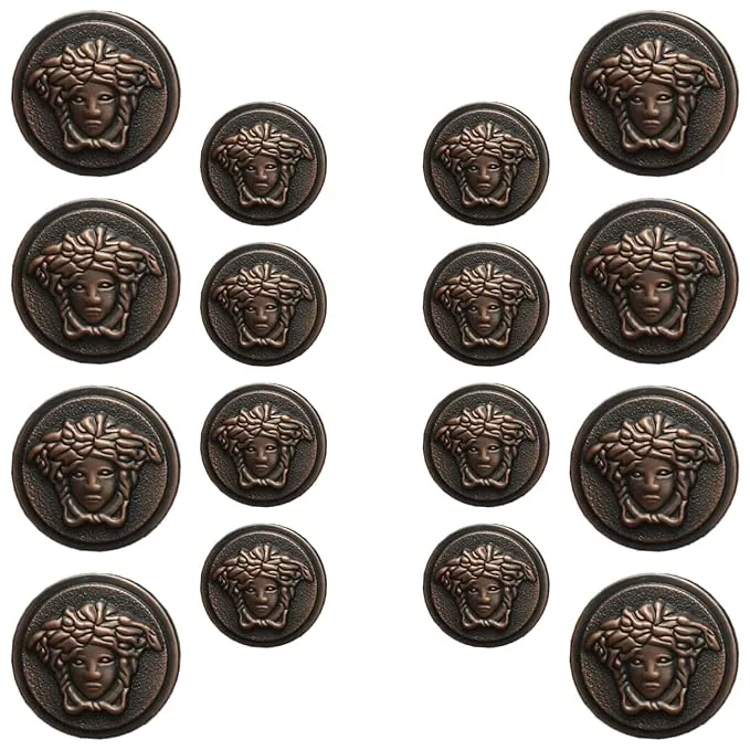 Medusa Metal Shank Buttons(8 Big   8 Small)