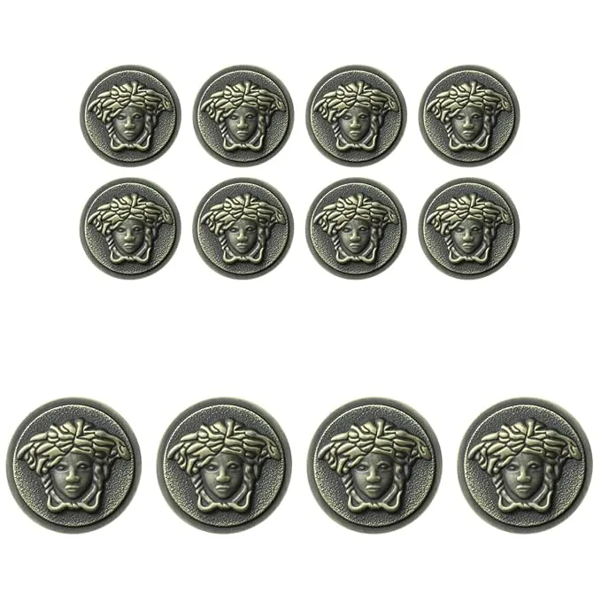 Medusa Metal Shank Buttons(8 Big   8 Small)