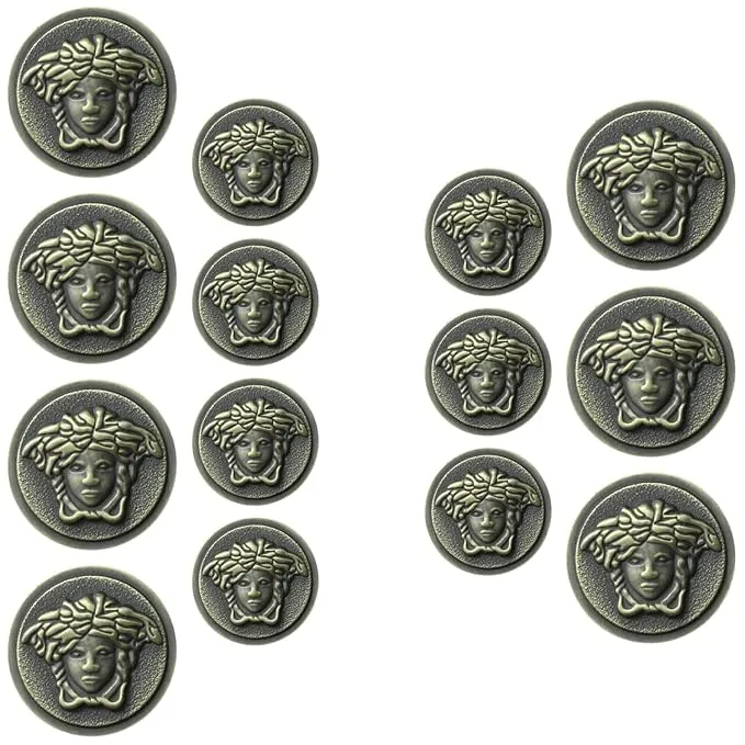 Medusa Metal Shank Buttons(8 Big   8 Small)