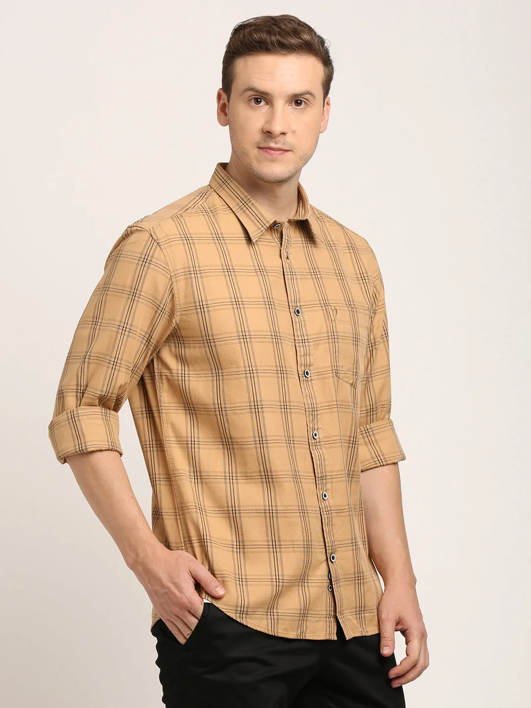 Men Checked Full Sleeve Cotton Shirt