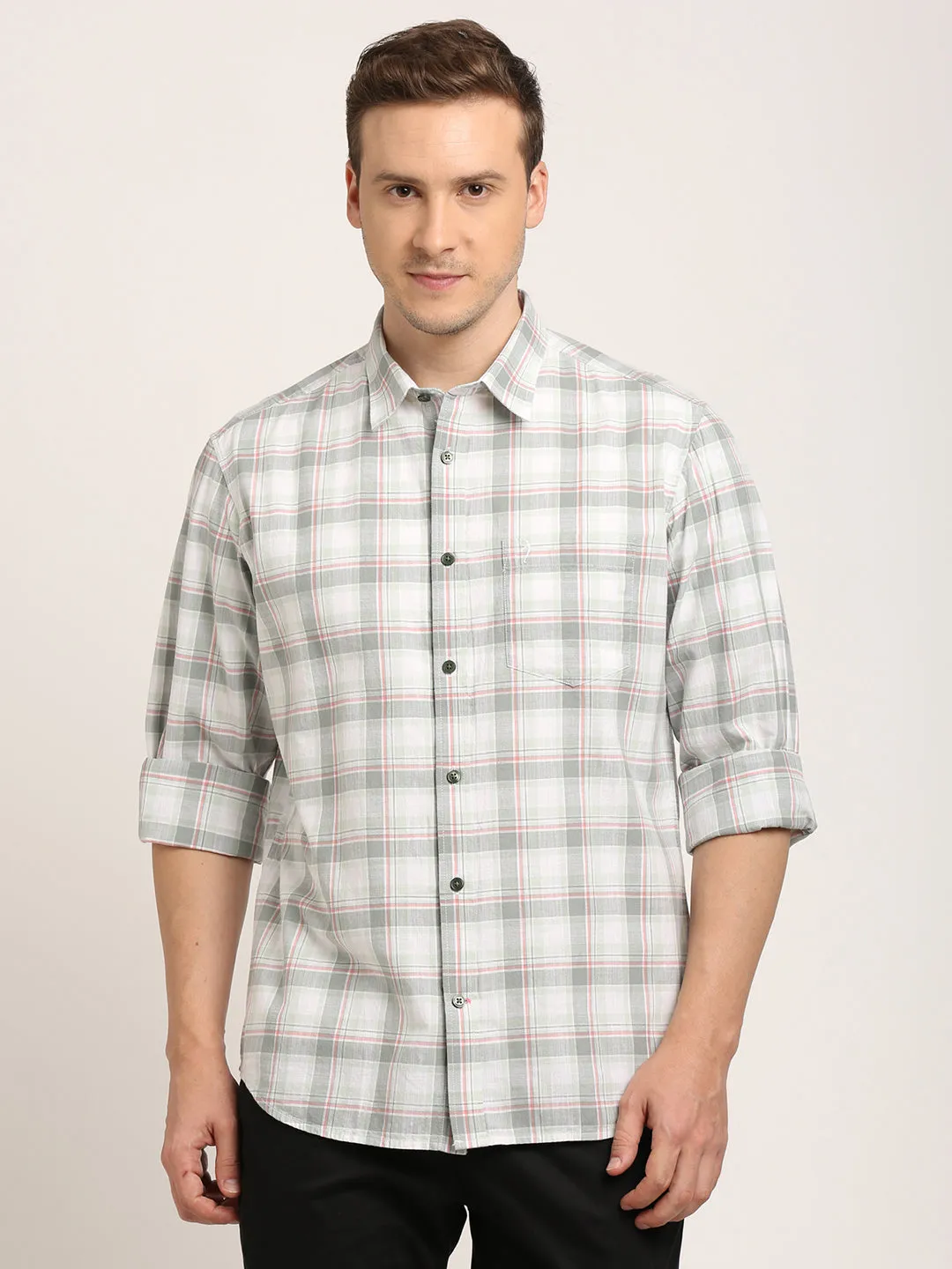 Men Checked Full Sleeve Cotton Shirt