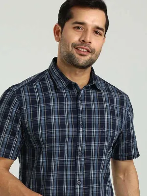 Men Checked Half Sleeve Cotton Shirt