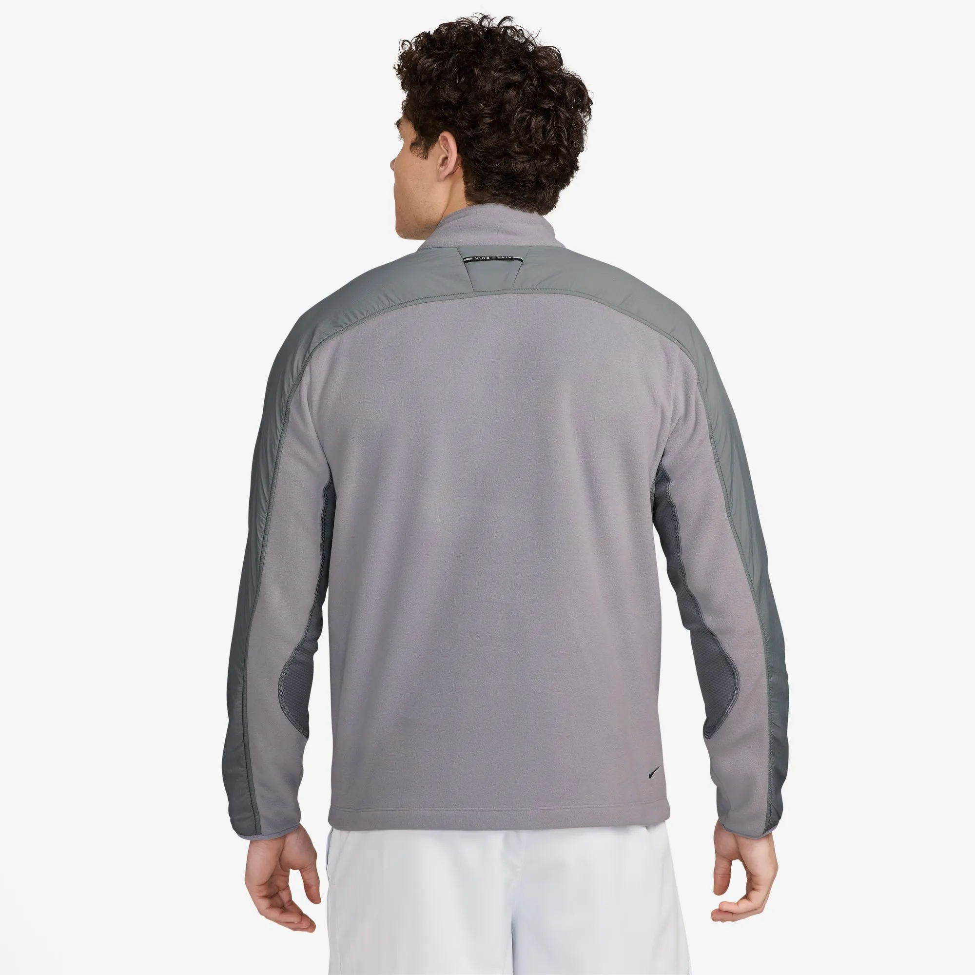 MEN'S 1/4-ZIP FLEECE POLARTEC LONG SLEEVE - 078 CEMENT GREY/SMOKE GREY/BLACK