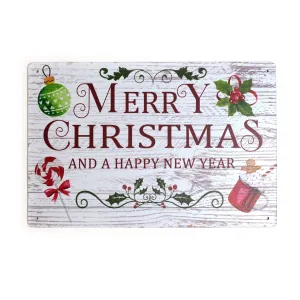 Merry Christmas and Happy New Year Metal Sign 20x30cm 2030002