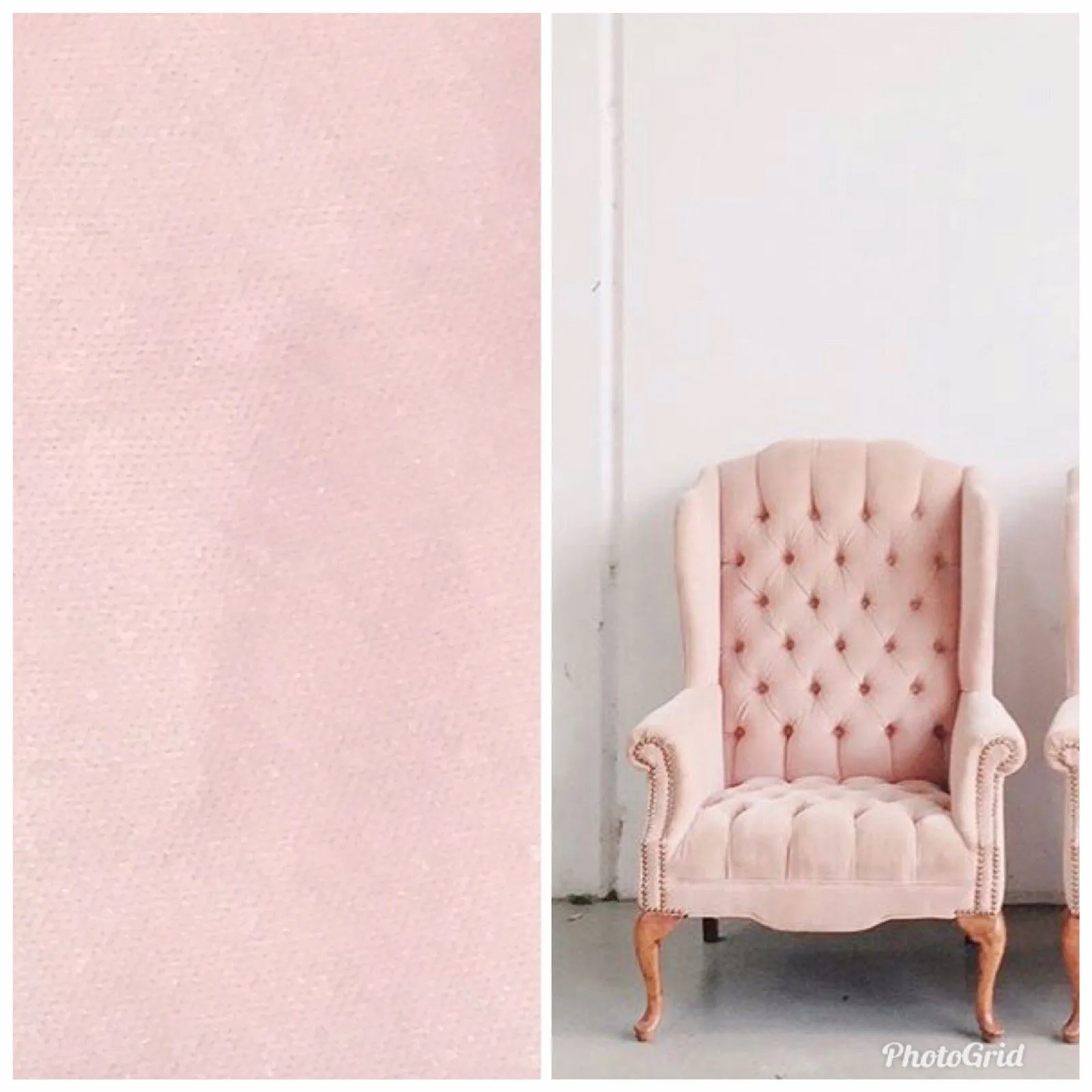 NEW Designer Soft Upholstery Velvet Fabric- Ballet Pink- Sold By The Yard