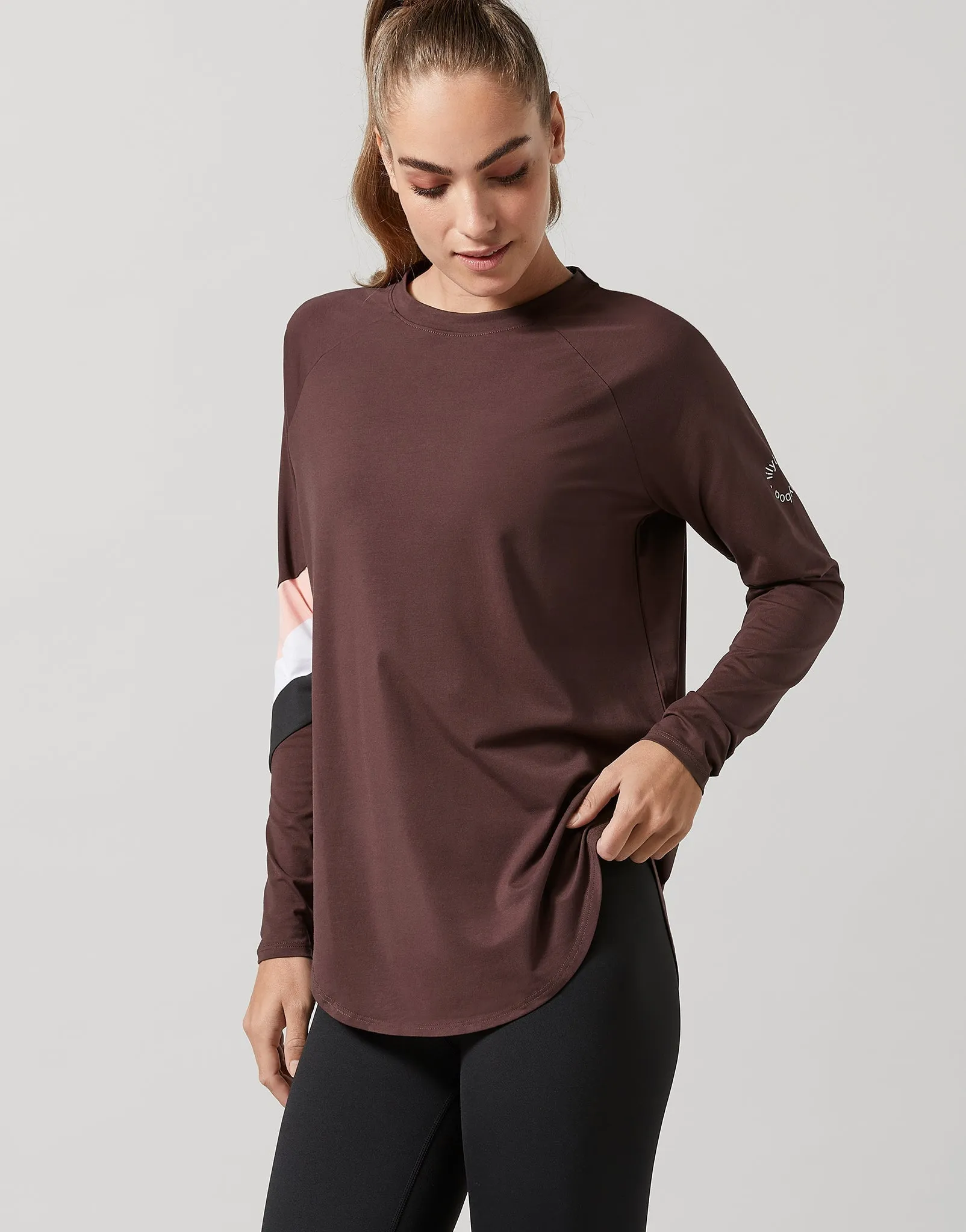 Nikki Long Sleeve Tee in Burgundy