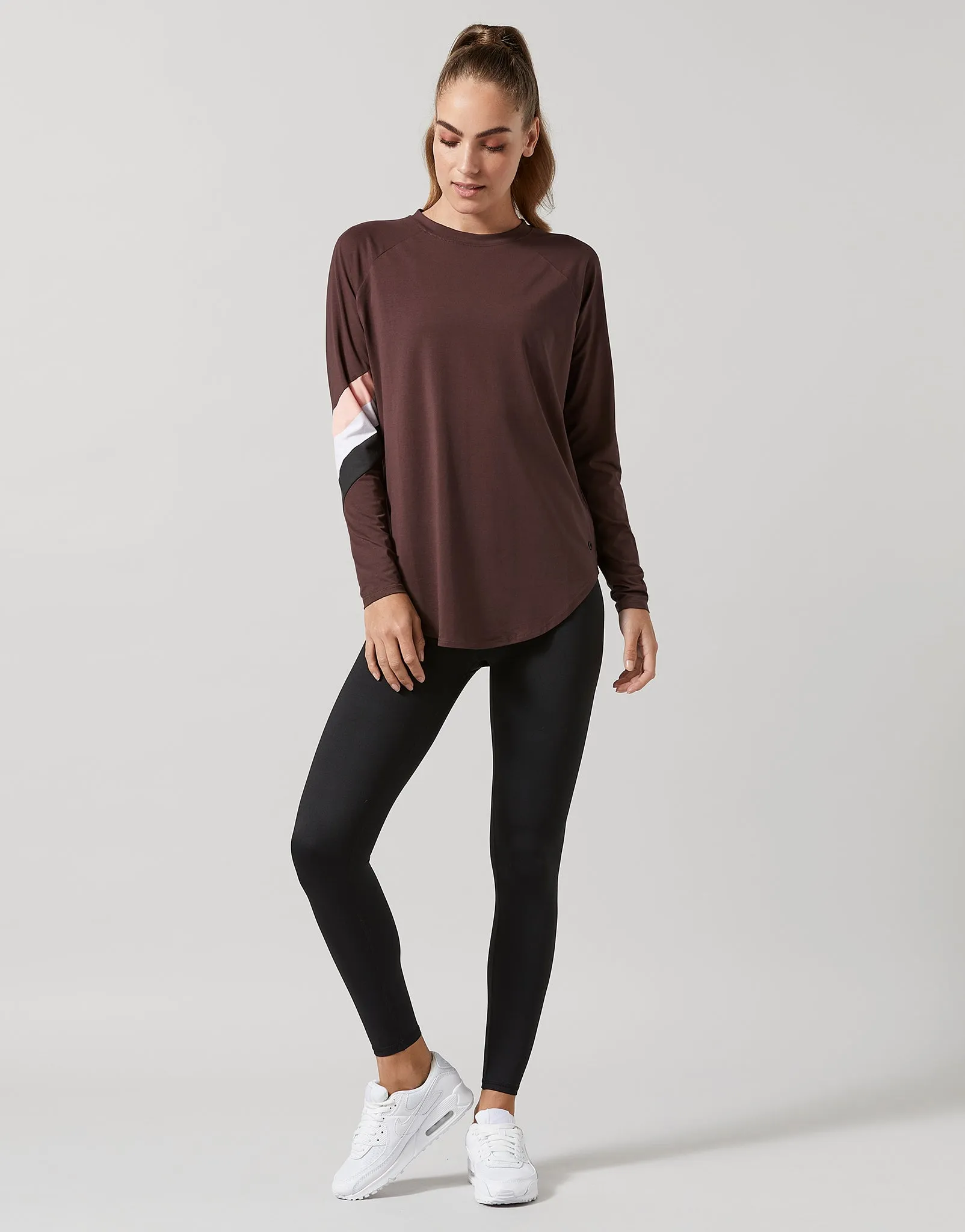 Nikki Long Sleeve Tee in Burgundy