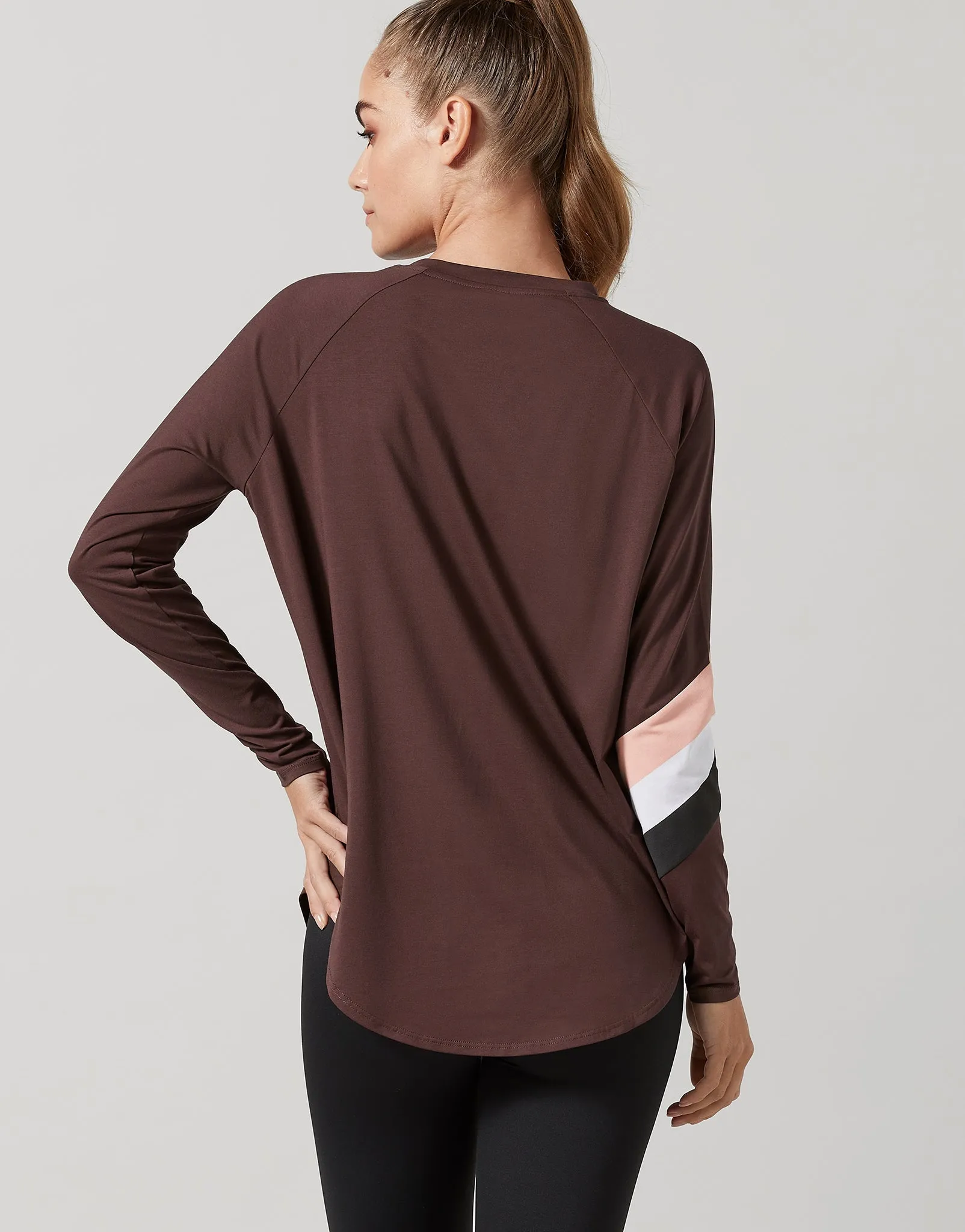 Nikki Long Sleeve Tee in Burgundy