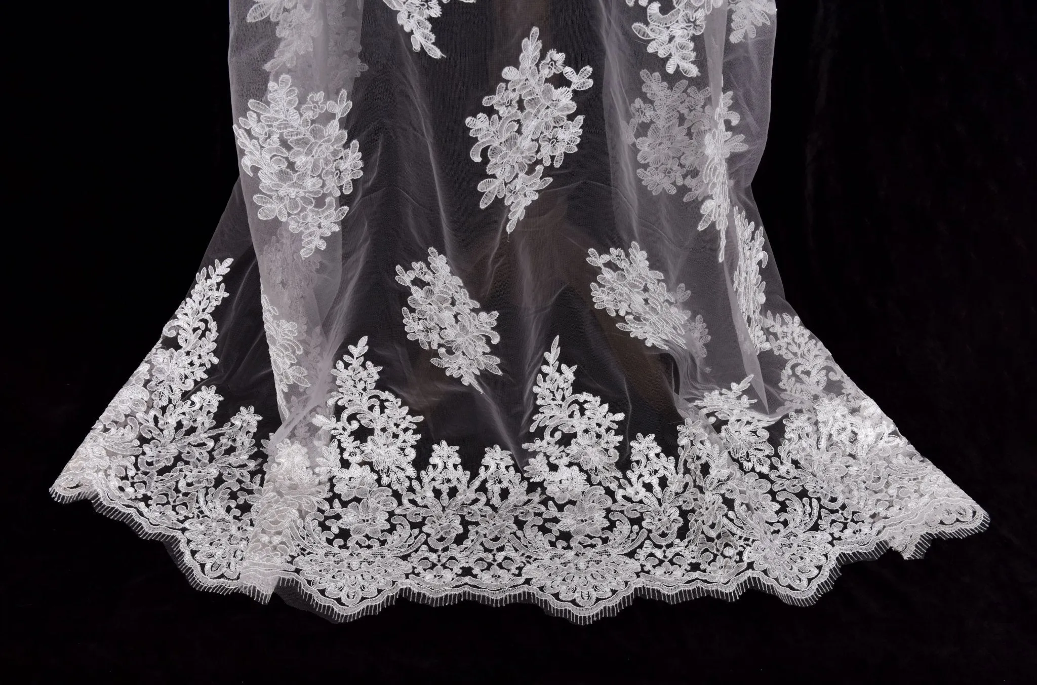 Nylon Mesh Bridal Wear  Embroidery Fabric - GK- 6606/22