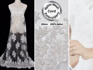 Nylon Mesh Bridal Wear  Embroidery Fabric - GK- 6606/22