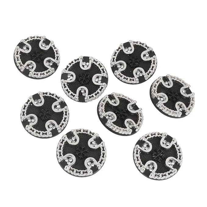 Ornate Diamond Pattern Metal Buttons(7 Big   7 Small)