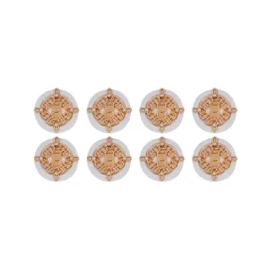 Ornate Floral and Diamond Metal Buttons(Pack of 8 Buttons)