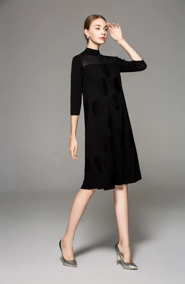 Quarter Sleeve Casual Knit Dress