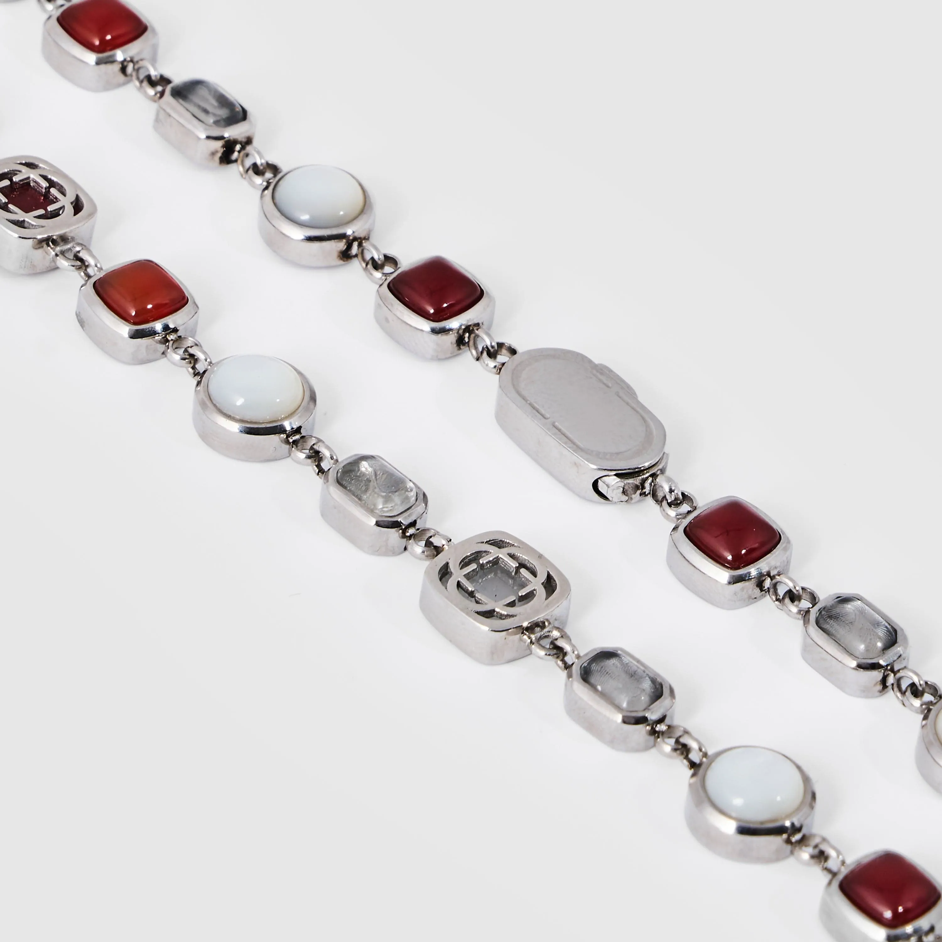 Red Crystal Gemstone Set (Silver)