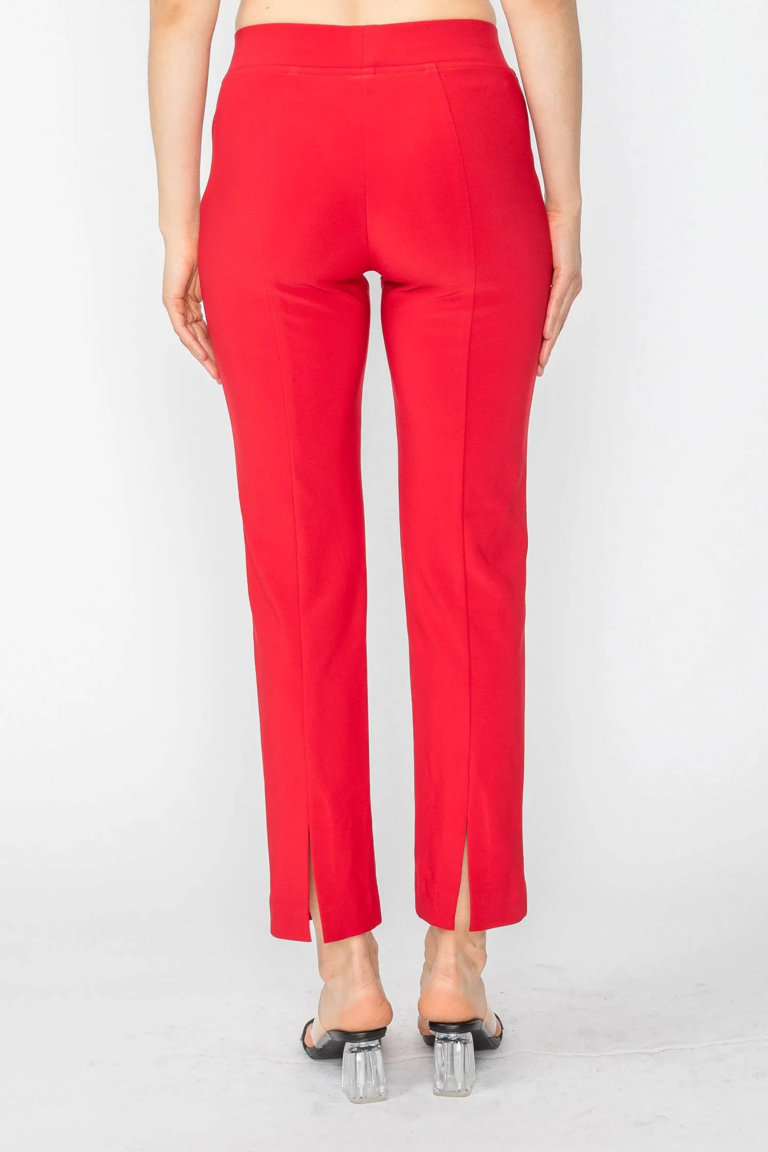 Red High Tech Pull On Slim Pants