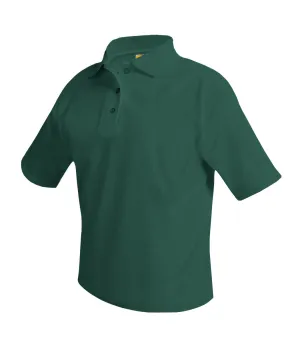 Short Sleeve Polo Shirt - Green - With School Logo