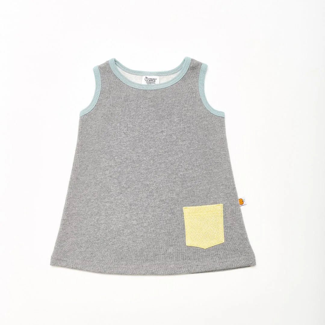 Sleeveless sweat dress "Sweat Grey/Dotties Bamboo"