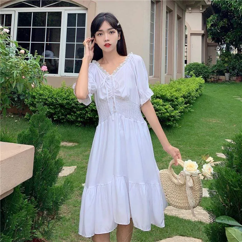 Women's Cute Lace Splicing Maxi Dresses