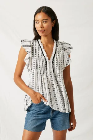 Woven Flutter Sleeve Top